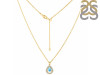Larimar & White Topaz Necklace With Slider Lock LAR-RDN-80.