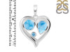 Larimar & Blue Topaz Heart Pendant LAR-RDP-154.