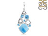 Larimar & Blue Topaz Pendant LAR-RDP-47.