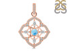 Larimar & White Topaz Pendant LAR-RDP-797-CZ-LOOP.