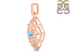 Larimar & White Topaz Pendant LAR-RDP-797-CZ-LOOP.