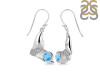 Larimar & White Topaz Whale Tail Earring LAR-RUE-10.