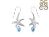 Larimar & White Topaz Star Fish Earring LAR-RUE-31.