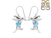 Larimar & White Topaz Penguin Earring LAR-RUE-40.