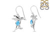 Larimar & White Topaz Penguin Earring LAR-RUE-40.