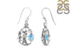 Larimar & Blur Topaz Mermaid & Turtle Earring LAR-RUE-67.