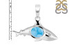 Larimar & White Topaz Shark Pendant LAR-RUP-13.