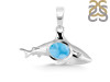 Larimar & White Topaz Shark Pendant LAR-RUP-13.