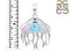 Larimar & White Topaz Jelly Fish Pendant LAR-RUP-14.