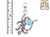 Larimar & White Topaz Octopus Pendant LAR-RUP-15.