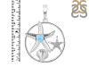 Larimar & White Topaz Star Fish & Shell Pendant LAR-RUP-16.