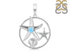 Larimar & White Topaz Star Fish & Shell Pendant LAR-RUP-16.