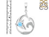 Larimar & White Topaz Dolphin & Waves Pendant LAR-RUP-20.