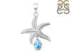 Larimar & White Topaz Star Fish Pendant LAR-RUP-31.