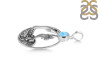 Larimar & White Topaz Dolphin & Mermaid & Waves Pendant LAR-RUP-34.