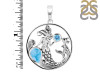 Larimar & Blue Topaz Mermaid & Fish Pendant LAR-RUP-57.