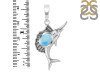 Larimar & White Topaz Sail Fish Pendant LAR-RUP-25.