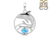 Larimar Waves & Dolphin Pendant LAR-RUP-27.