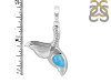 Larimar & White Topaz Whale Tail Pendant LAR-RUP-30.