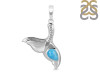 Larimar & White Topaz Whale Tail Pendant LAR-RUP-30.