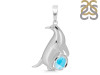Larimar & White Topaz Penguin Pendant LAR-RUP-44.