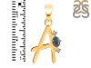 Labradorite & White Topaz Alphabet A Pendant LBD-RDA-1.