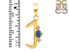 Labradorite & White Topaz Alphabet J Pendant LBD-RDA-10.