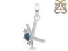Labradorite & White Topaz Alphabet K Pendant LBD-RDA-11.