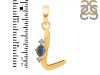Labradorite & White Topaz Alphabet L Pendant LBD-RDA-12.