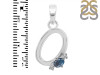 Labradorite & White Topaz Alphabet O Pendant LBD-RDA-15.