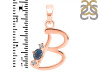 Labradorite & White Topaz Alphabet B Pendant LBD-RDA-2.
