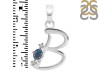 Labradorite & White Topaz Alphabet B Pendant LBD-RDA-2.
