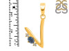 Labradorite & White Topaz Alphabet V Pendant LBD-RDA-22.