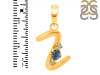 Labradorite & White Topaz Alphabet Z Pendant LBD-RDA-26.
