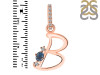 Labradorite & White Topaz Alphabet B Pendant LBD-RDA-28.