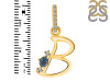 Labradorite & White Topaz Alphabet B Pendant LBD-RDA-28.