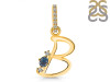 Labradorite & White Topaz Alphabet B Pendant LBD-RDA-28.