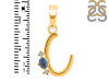 Labradorite & White Topaz Alphabet C Pendant LBD-RDA-3.