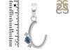 Labradorite & White Topaz Alphabet C Pendant LBD-RDA-3.