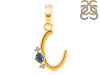 Labradorite & White Topaz Alphabet C Pendant LBD-RDA-3.