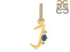 Labradorite & White Topaz Alphabet J Pendant LBD-RDA-36.