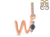 Labradorite & White Topaz Alphabet W Pendant LBD-RDA-49.
