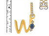 Labradorite & White Topaz Alphabet W Pendant LBD-RDA-49.