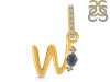 Labradorite & White Topaz Alphabet W Pendant LBD-RDA-49.