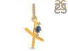 Labradorite & White Topaz Alphabet X Pendant LBD-RDA-50.