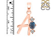 Labradorite & White Topaz Alphabet A Pendant LBD-RDA-53.