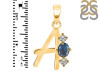 Labradorite & White Topaz Alphabet A Pendant LBD-RDA-53.