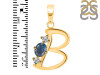 Labradorite & White Topaz Alphabet B Pendant LBD-RDA-54.