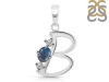 Labradorite & White Topaz Alphabet B Pendant LBD-RDA-54.