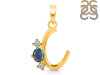 Labradorite & White Topaz Alphabet C Pendant LBD-RDA-55.